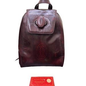 Vintage Pre Besitz Cartier 2000er Jahre Happy Birthday Burgund Rucksack