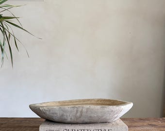 Marble Valet Tray | Vintage Hand Carved Stone Dish | Rustic Catchall Jewelry Tray | French Country Decor | One of a Kind