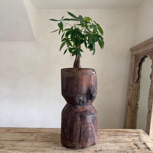 Antique Wooden Ukhali Planter 21.5"