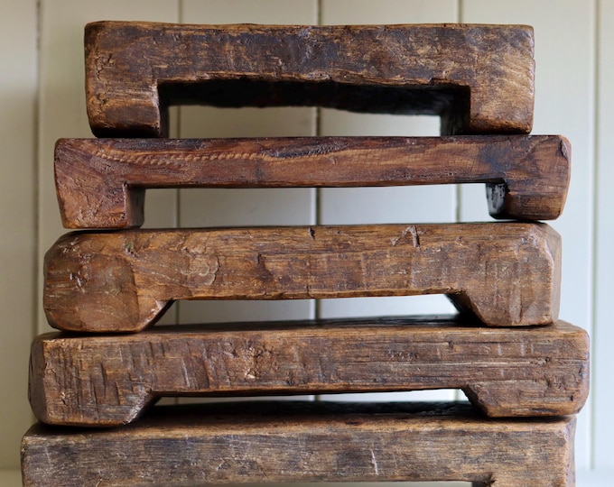 Rustic Rectangular Vintage Wooden Riser, Farmhouse Decor, Kitchen Stand, Plant Stand, Scandinavian Bathroom Vanity Stand