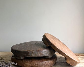 Salvamanteles circular rústico vintage de madera para chapati, decoración de estilo granja, soporte de cocina, soporte de tocador de baño, soporte para plantas