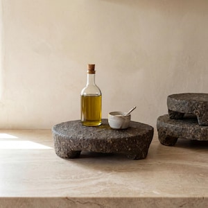 Vintage Stone Chapati Riser (Assorted) | Stone Display Stand | Wabi Sabi Decor | Rustic Home Decor