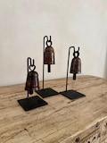 Vintage Iron Bells on Stand | Christmas Bells stand
