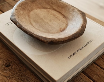 Marble Jewelry Tray 10.5" | Rustic Stone Vanity Dish | Vintage Hand Carved Trinket Catchall | Farmhouse Decor | One of a Kind