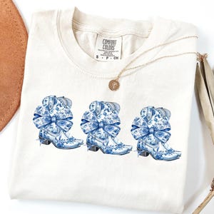 Coquette Cowgirl Boots Comfort Colors Tee: Vintage Rodeo Graphic T-Shirt