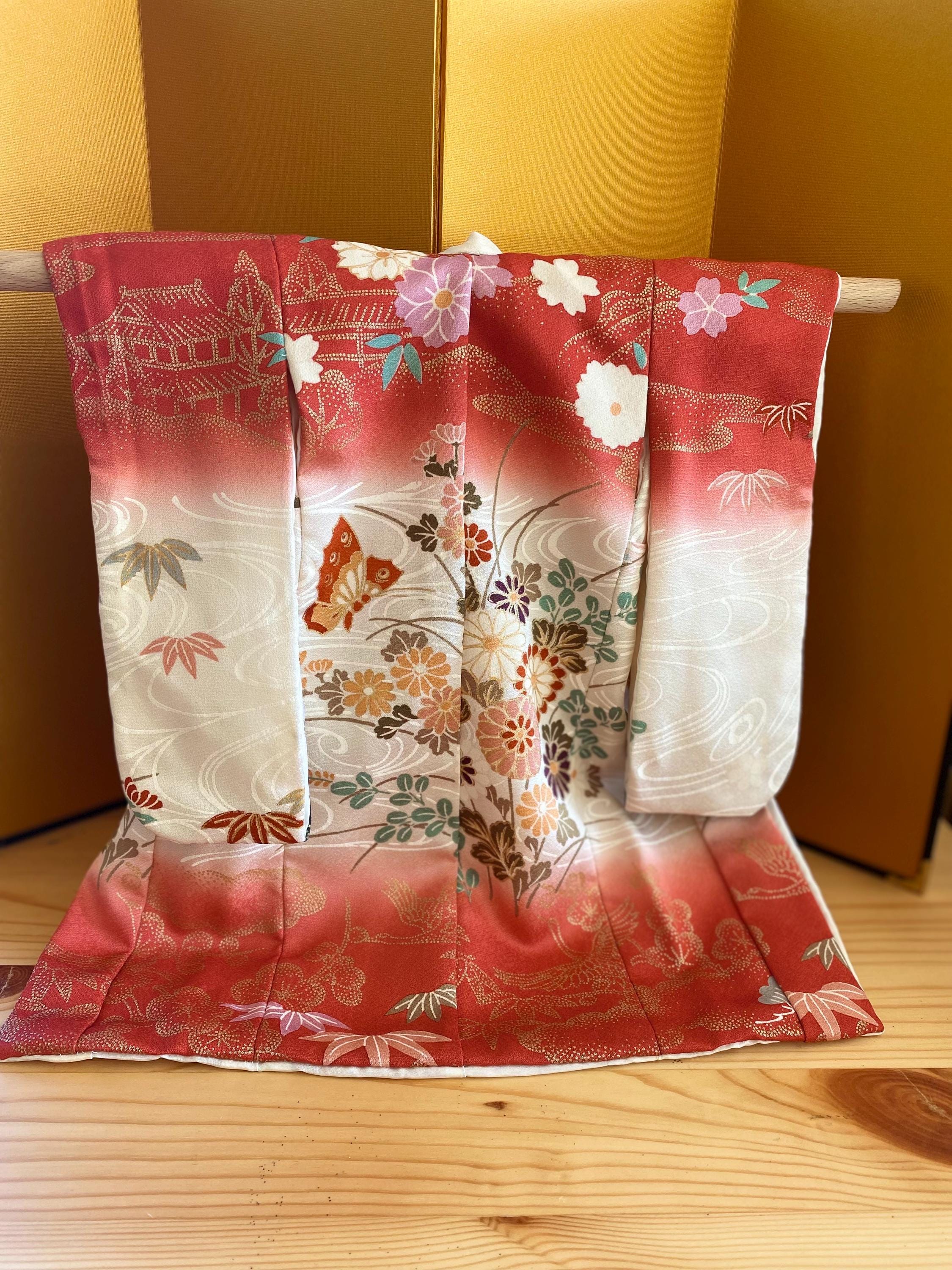 着物ドレス 赤・黄 打掛 [鶴、花] | 着物ドレス・留袖ドレス