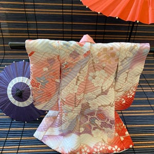 Miniature Japanese Kimono: Recycled Silk, Sakura & Plum Design