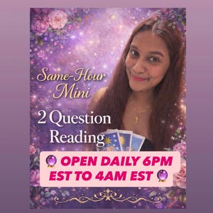 SAME HOUR 2 Question Tarot Reading, Love Career Guidance, Psychic Reading (Mini)