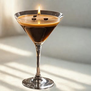 Espresso Martini Candle | Realistic Coffee-Scented Soy Wax Candle | Cocktail Glass Candle | Handmade Gift for Espresso & Martini Lovers
