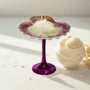 貝殻マティーニグラス：ピンクステムコンクカクテルクーペ