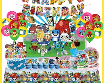 Steal a Brainrot Game Themed Birthday Party Decor,All-in-One Party Bundle,Brainrot Party Banner,Backdrop,Balloon,CakeTopper,Kid Party Supply