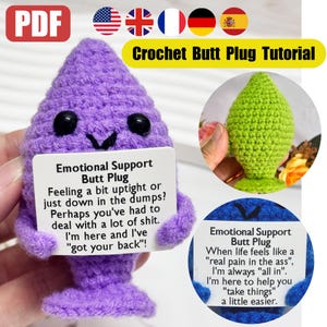 PDF Pattern Only,Crochet Emotional Support Butt Plug Pattern,Butt Plug Amigurumi,Funny Crochet Pattern Adult Toy,Easy Pattern for Beginners