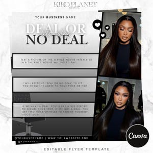 Deal or No Deal Hair Salon Flyer: DIY Canva Template (Digital Download)