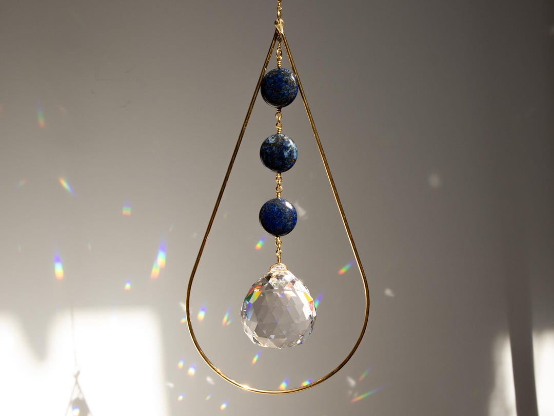 Prisma Hanging 33 With Lapis Discs - Etsy