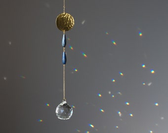 Prisma Hanging #13 - Gemstones and Brass Prism Hanging