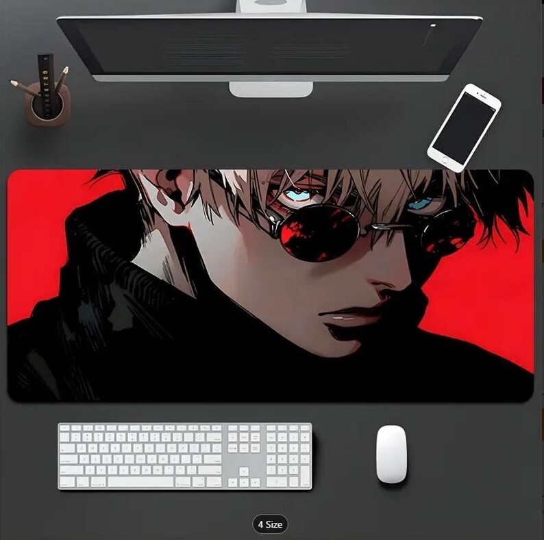 Magnifying Satoru Gojo Jujutsu Kaisen Mouse Pad, Satoru Gojo Extended ...