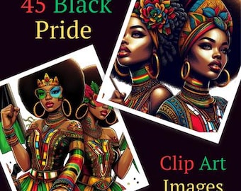 Black Pride Clipart, illustrationer med afroamerikanskt arv (PNG)