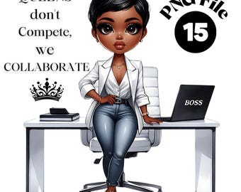 15 Boss Affirmations PNG Bundle Black Women Clipart Black Melanin Boss Queen Black Girl Planner Pics PNG Afro American Instant Download
