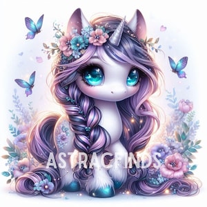 Whimsical Unicorn Clipart, High Resolution JPGs 10 300DPI Watercolor Scrapbooking, Paper Craft, Card Making, Fantasy Instant Download