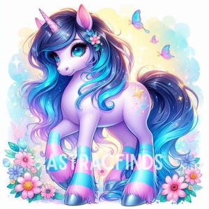Whimsical Unicorn Clipart, High Resolution JPGs 10 300DPI Watercolor Scrapbooking, Paper Craft, Card Making, Fantasy Instant Download