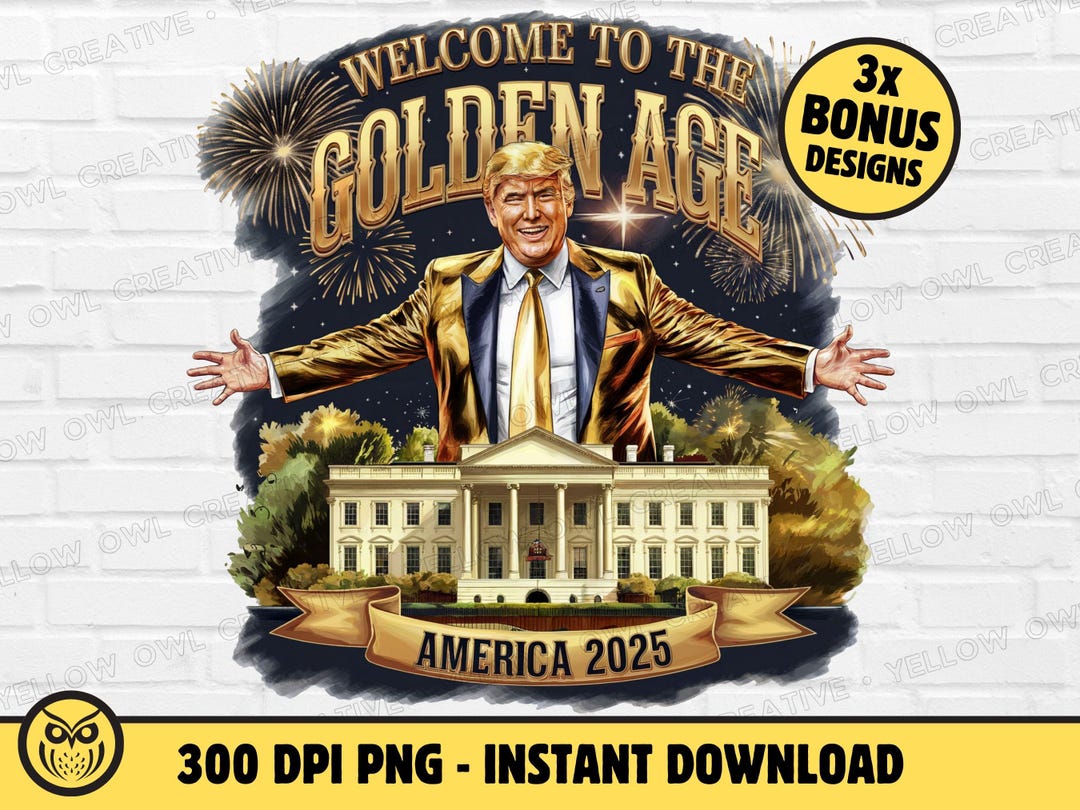Trump golden Age of America PNG Bundle Set of 4 Funny Clipart Digital ...