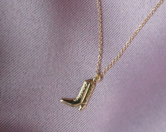 Little Boot Necklace, Solid Gold Boot Necklace