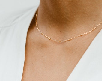 Satellite Choker Necklace | Gold Choker Necklace | Simple Choker