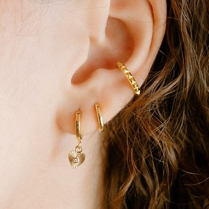 Gold Ear Cuff, Spiked Ear Cuff, Simple Gold Ear Cuff