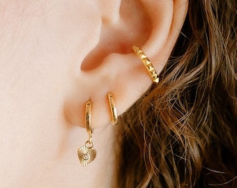 Gold Ear Cuff, Spiked Ear Cuff, Simple Gold Ear Cuff