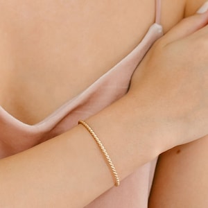 Gold Cuff Bracelet | 14kt Gold Filled Cuff | Thin Gold Cuff | Gold Cuff Bracelet | Twisted Cuff Bracelet