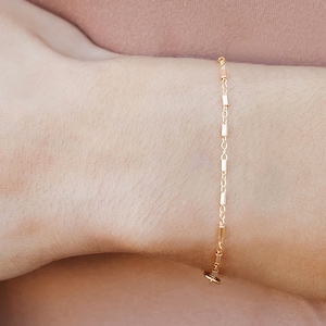 Gold Chain Bracelet, 14kt Gold Filled, Mia Chain Bracelet, Textured Gold Chain Bracelet