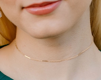 Thin Gold Choker, 14kt Gold Filled, Everly Choker, Gold Choker Necklace