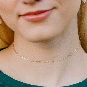 Thin Gold Choker, 14kt Gold Filled, Everly Choker, Gold Choker Necklace