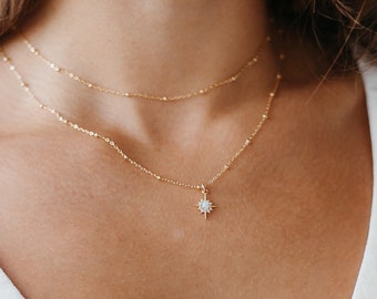 Northstar Opal Necklace | Opal and Gold Necklace | Dainty Star Necklace