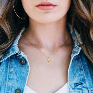 Tiny Gold Cross Necklace