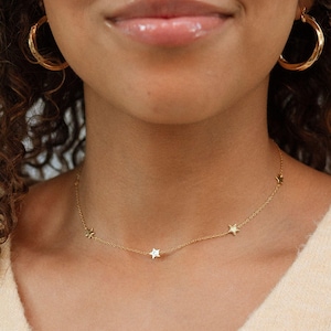 Gold Star Choker | Gold Choker Necklace | Star Necklace | Gold and Rose Gold