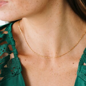 Gold Chain Necklace, 14kt Gold Filled, Elongated Box Chain Necklace, Layering Chain Necklace