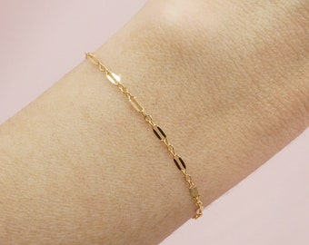 Dainty Gold Chain Bracelet, 14kt Gold Filled or Sterling Silver, Thin Gold Bracelet, Lace Chain Bracelet