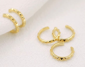 Spiked Gold Ear Cuff: 14kt Gold Plated Sterling Silver