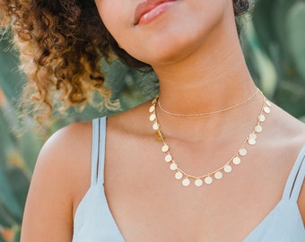 Confetti Necklace | Gold Coin Necklace | Coin Necklace