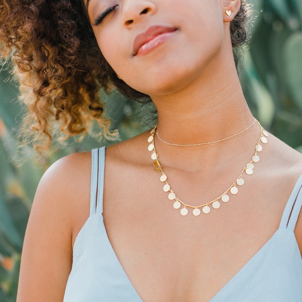 Confetti Necklace | Gold Coin Necklace | Coin Necklace