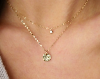 Mini Coin Necklace Gold Coin Necklace 