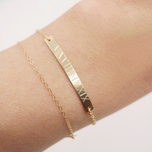 Roman Numeral Bracelet Personalized Bracelet Dainty Gold Bracelet Wedding Date Bracelet Anniversary Bracelet image 2