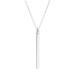Vertical Silver Bar Necklace | Delicate Jewelry | Sterling Silver | Bar Necklace