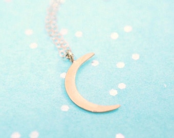 Crescent Moon Necklace | Gold Moon Necklace | Celestial Jewelry