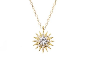 Starburst Necklace | Gold Star Necklace | Gold Star Pendant Necklace