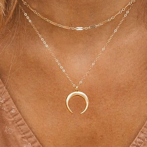 Horn Necklace | Double Horn Necklace | Gold, Sterling Silver