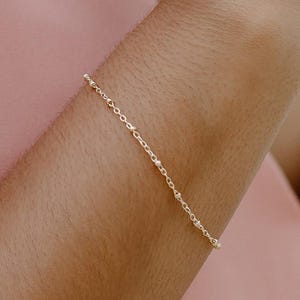 Thin Satellite Layering Bracelet 14kt Gold Filled or Sterling Silver | Delicate Layering Bracelet | Chain Bracelet