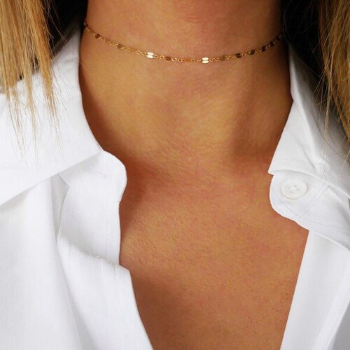Thin Gold Choker Gold Choker Necklace 