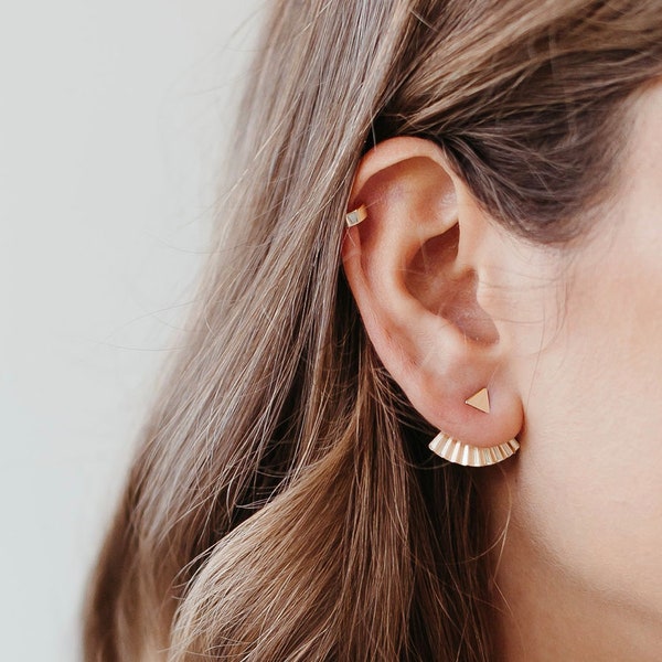 Ear Jackets | Gold Statement Earrings | Triangle Earrings | Earring Jackets Gold or Silver
